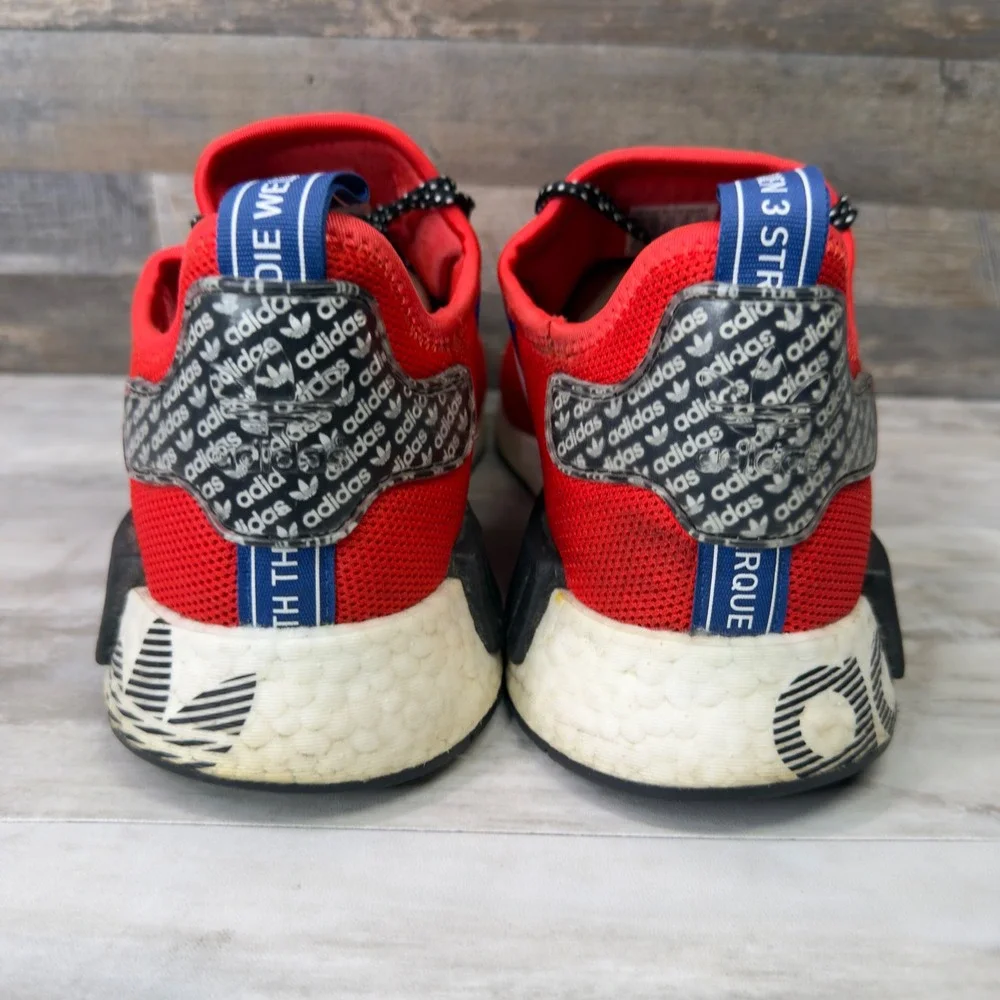 Adidas Boost NMD R1 Sneaker Men's Size 10.5 Active Red White Blue FV5214
